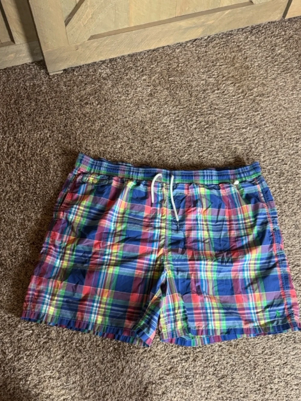 Vintage Polo Ralph Lauren multicolor plaid swim trunks Size 4XB / 4X